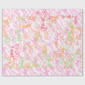 Fest Fuchsia Pink Clouds Dekoration Geschenkpapier (Flach)