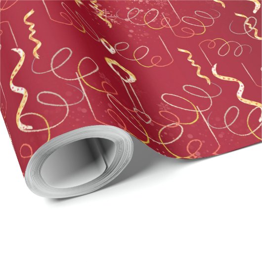 Fest Fun Party Wrapping Paper Red Geschenkpapier (Rolleneckpunkt)