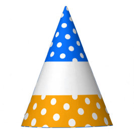 Fest gefeierte weiße Polka Punkte auf hellblauen O Partyhütchen