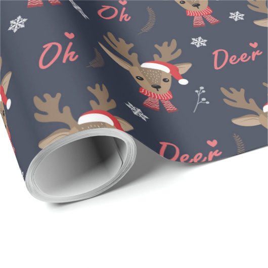 Fest gefeiertes Hirschpackpapier Geschenkpapier (Rolleneckpunkt)