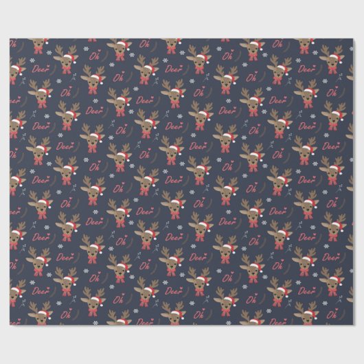 Fest gefeiertes Hirschpackpapier Geschenkpapier (Flach)