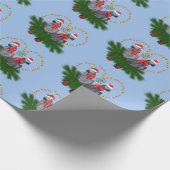 Fest gefesselte Featherballs Wrapping Paper (blau) Geschenkpapier (Ecke)