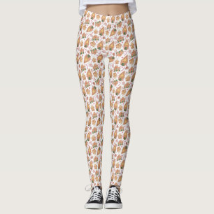 Fest Gingerbrett House Muster Weiße Weihnachten Leggings