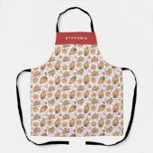 Fest Gingerbrett House Muster Weiße Weihnachten Schürze (Vorderseite)