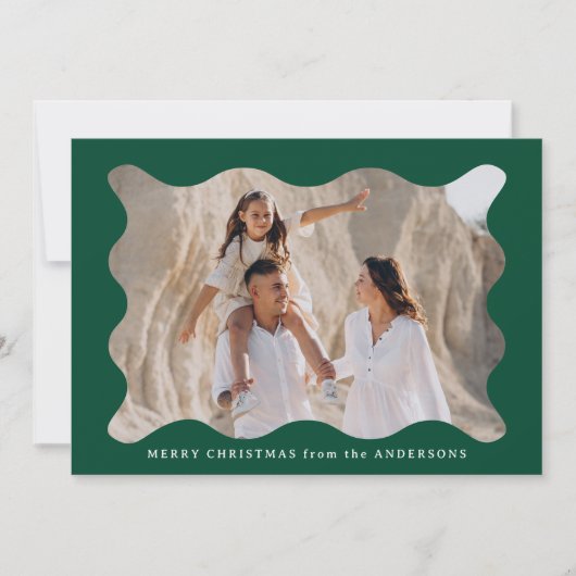 Fest grünes Retro Foto Rahmen Frohe Weihnachten (Vorderseite)