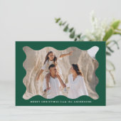 Fest grünes Retro Foto Rahmen Frohe Weihnachten (Stehend Vorderseite)