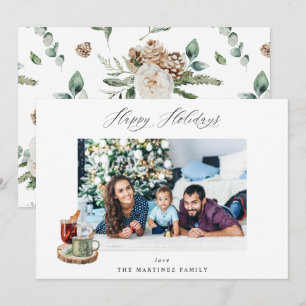 Fest-Happy Holidays Foto - White Floral