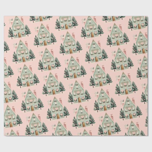 Fest-Häuser-Umschlagpapier Geschenkpapier (Flach)