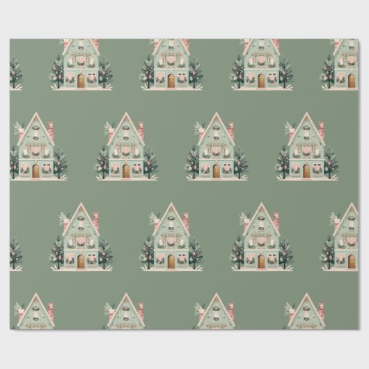 Fest-Häuser-Umschlagpapier Geschenkpapier (Flach)