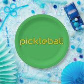 Fest-hellgelber PICKLEBALL-Text Pappteller (Party)