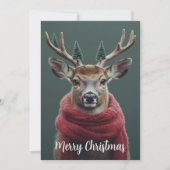 Fest Hirsche mit Rotem Scarf Weihnachten (Vorderseite)