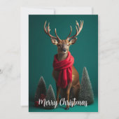 Fest Hirsche mit Rotem Scarf Weihnachten (Vorderseite)