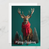 Fest Hirsche mit Rotem Scarf Weihnachten (Vorne/Hinten)