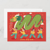 Fest im neuen Jahr Postkarte (Vorne/Hinten)