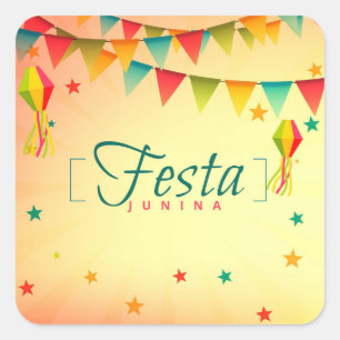 Fest Junina Quadratischer Aufkleber