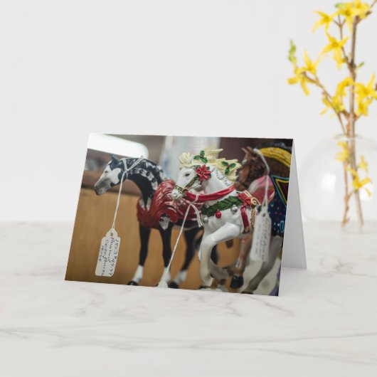 Fest Karussell Pferde Ornament Collection Karte (Gelbe Blume)
