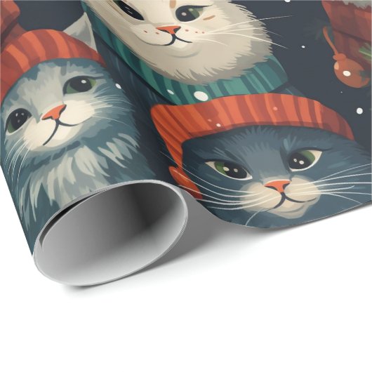 Fest Katzen Urlaubspapier Geschenkpapier (Rolleneckpunkt)