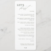 Fest moderne kalligraphische grüne Hochzeitsmenüs Menükarte (Vorderseite)