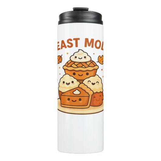 Fest-Modus - Niedliche Herbst-Komfort-Lebensmittel Thermosbecher (Vorderseite)