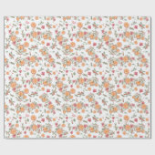 Fest Orange Pine Blumenstrauch Geschenkpapier (Flach)