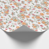 Fest Orange Pine Blumenstrauch Geschenkpapier (Ecke)