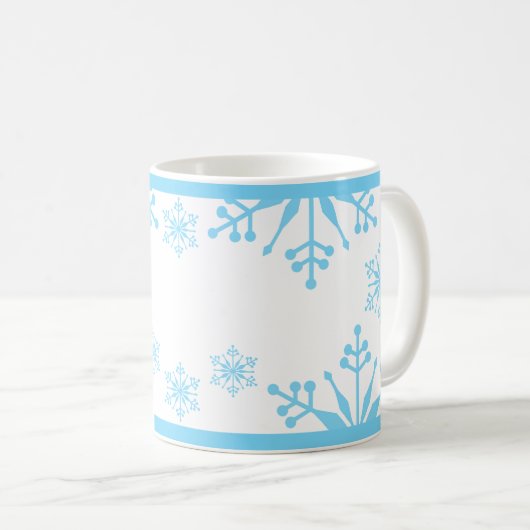 Fest Pastel Blue Snowflake Tasse (VorderseiteRechts)