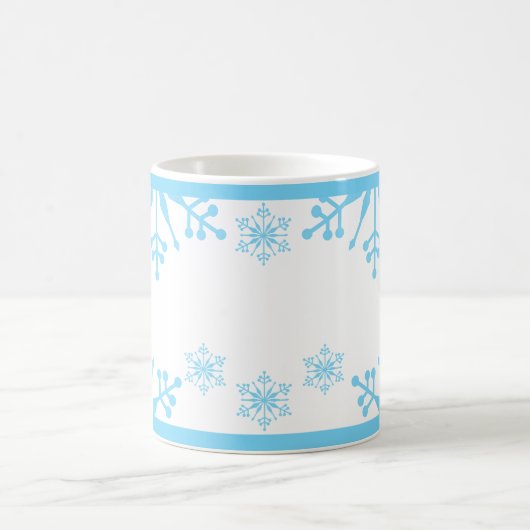 Fest Pastel Blue Snowflake Tasse (Mittel)