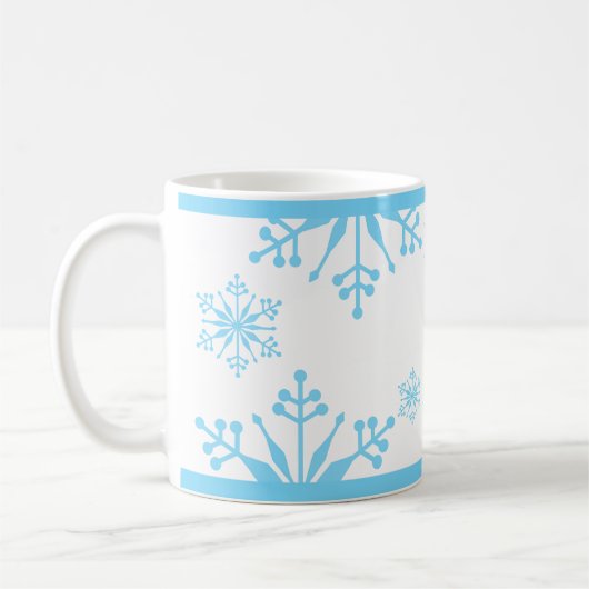 Fest Pastel Blue Snowflake Tasse (Links)