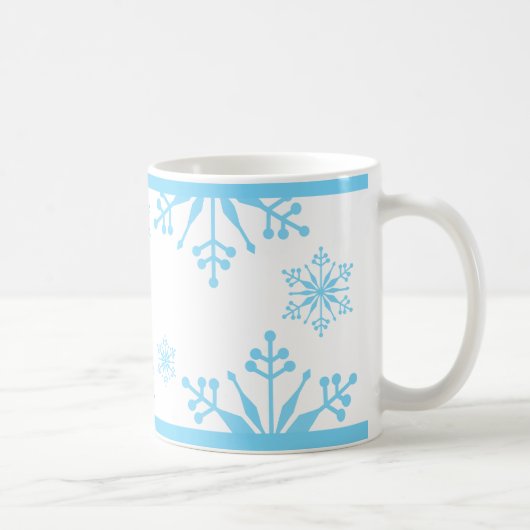 Fest Pastel Blue Snowflake Tasse (Rechts)