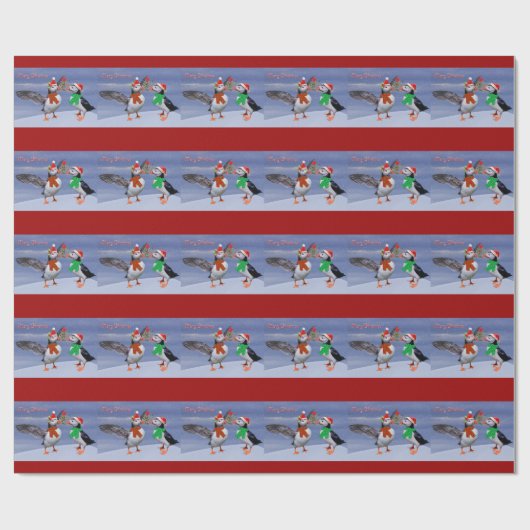 Fest Puffins Wrapping Paper - Weihnachten Geschenkpapier (Flach)