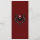 Fest Red Black Dragon Fantasy Wedding Menu Menükarte (Rückseite)