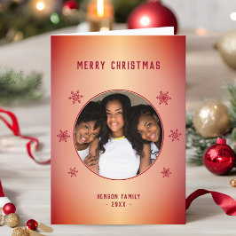 Fest Red Metallic Snowflake Foto Weihnachten