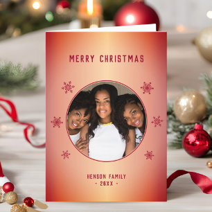 Fest Red Metallic Snowflake Foto Weihnachten