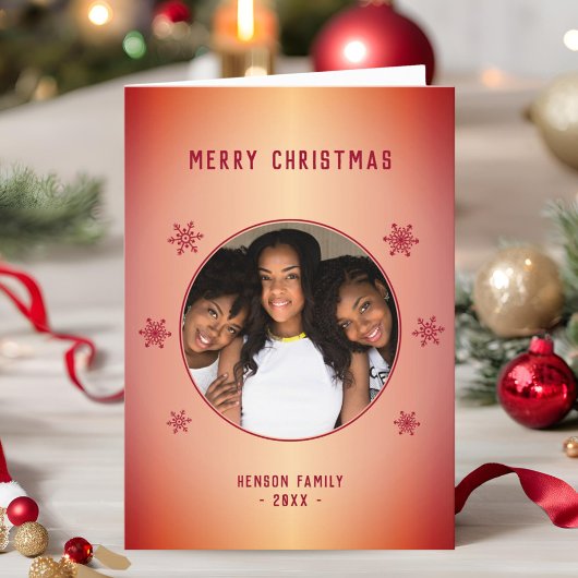 Fest Red Metallic Snowflake Foto Weihnachten