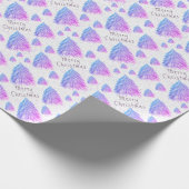 Fest rosa Blauer Weihnachtsbaum Wasserfarbe Geschenkpapier (Ecke)