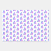 Fest rosa Blauer Weihnachtsbaum Wasserfarbe Geschenkpapier Set (Vorderseite 3)