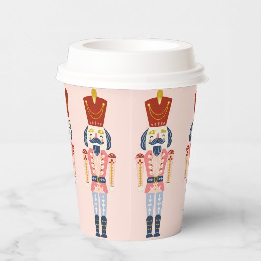 Fest rosa Holiday Nutcracker Papier Becher (Rechts)