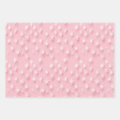 Fest rosa Packpapier mit weißen Schneeflocken Geschenkpapier Set (Vorderseite 2)