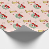 Fest rosa Weihnachtswrapping Paper Geschenkpapier (Ecke)