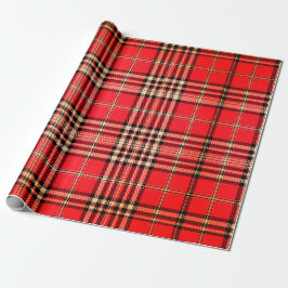 Fest rotes Tartan Wrapping Paper Geschenkpapier