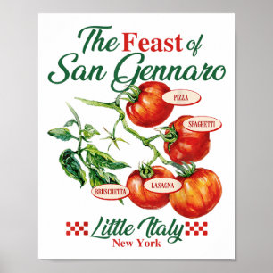 Fest San Gennaro Tomato Italien Poster