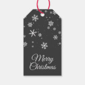 Fest Schneeflocken Nachricht Grauer Weihnachtsfeie Geschenkanhänger (Vorderseite)