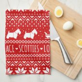 Fest Schottische Hunde Weihnachten| Schottische Te Geschirrtuch (Viertel Falte)