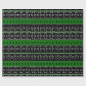 Fest schwarz und grün Umhüllungspapier Geschenkpapier (Flach)