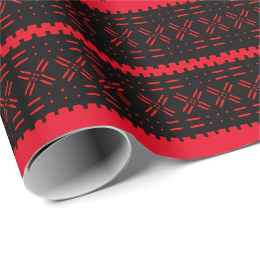 Fest schwarze und rote Umschlagpapier Geschenkpapier (Rolleneckpunkt)