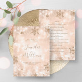Fest Sparkle Rose Gold Winter Wedding Programm