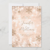 Fest Sparkle Rose Gold Winter Wedding Programm (Vorderseite)