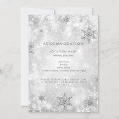 Fest Sparkle Silver Winter Wedding Details Card Einladung (Rückseite)