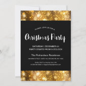 Fest Sparkling Gold Fireworks Weihnachts-Party Einladung (Rückseite)