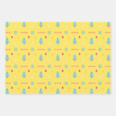 Fest & Spaß Bright Neon farbenfroher Weihnachtsbau Geschenkpapier Set (Vorderseite)